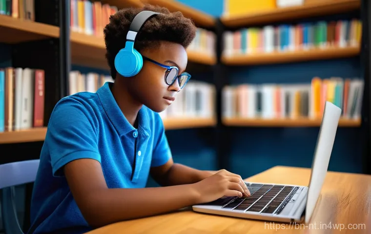 히든 테크놀로지를 통한 직업 교육의 변화 - **Virtual Reality for Skill Training:** "A young adult student, wearing a sleek, modern VR headset, ...