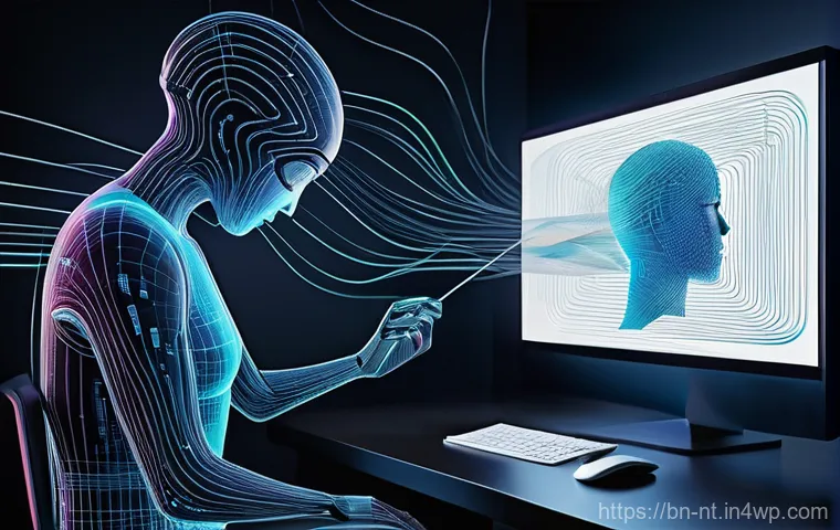 히든 테크놀로지와 비즈니스 위험 관리 - **Prompt:** A dynamic digital artwork illustrating the dual nature of Artificial Intelligence. On on...