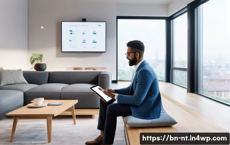 히든 테크놀로지의 가치 사슬 분석 - **Prompt: Seamless Smart Living Experience**
    A bright, contemporary living room or open-plan off...