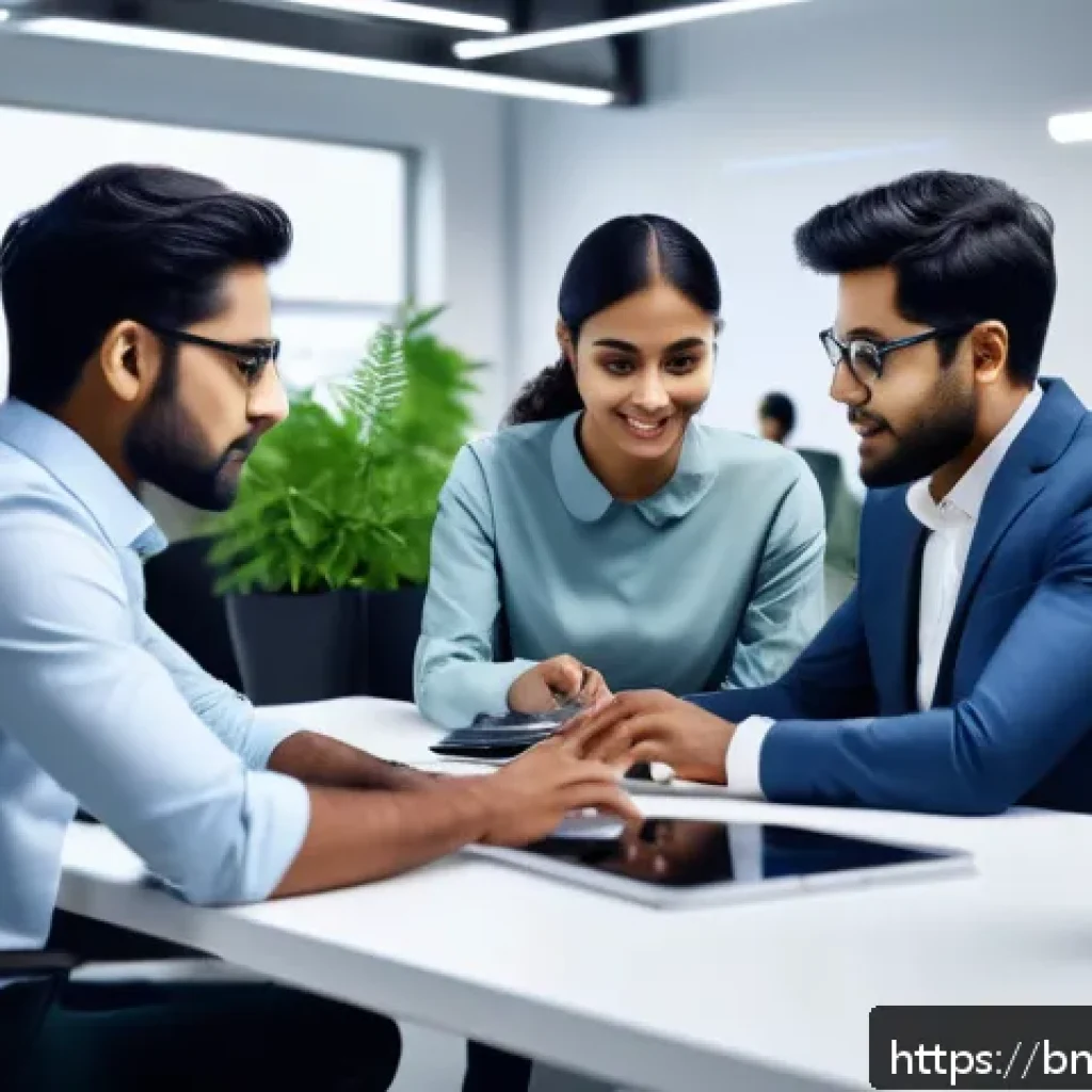 히든 테크놀로지의 기술적 과제와 대안 - A futuristic workspace scene showcasing a diverse group of Bengali professionals interacting with ad...